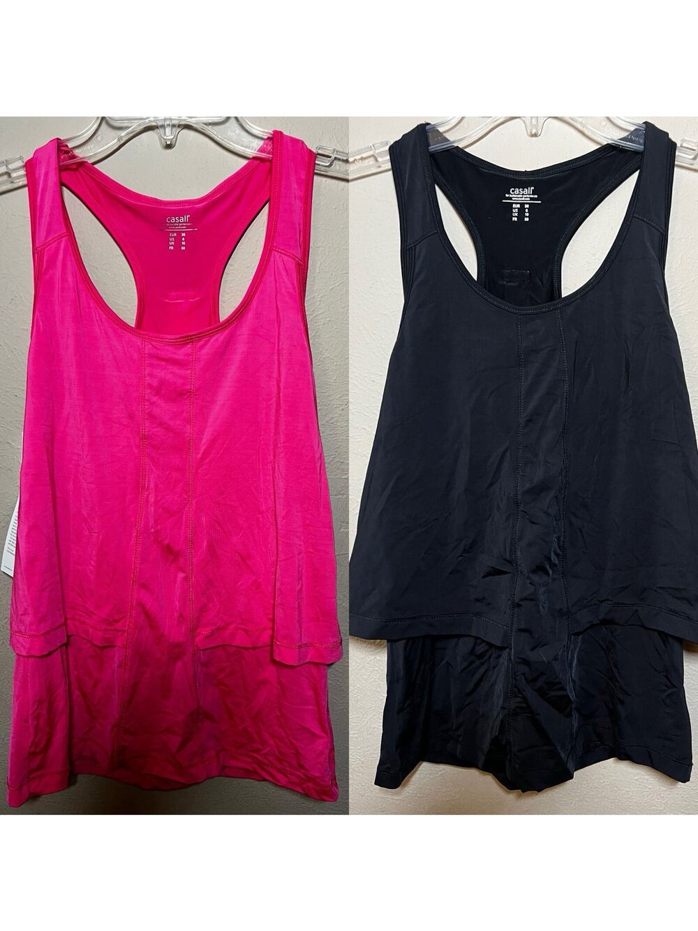 Lot Of 2 Casall Sports Racer Back Pink Athletic Exercise Tank Top Size 6 Vented